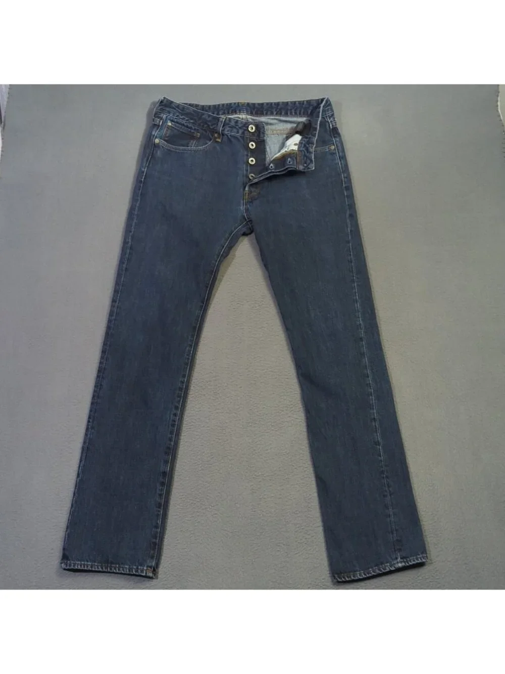 G Star Raw Jeans Men's 33x34 Fits 33x32 Blue 3301 Slim Straight Button Fly Denim
